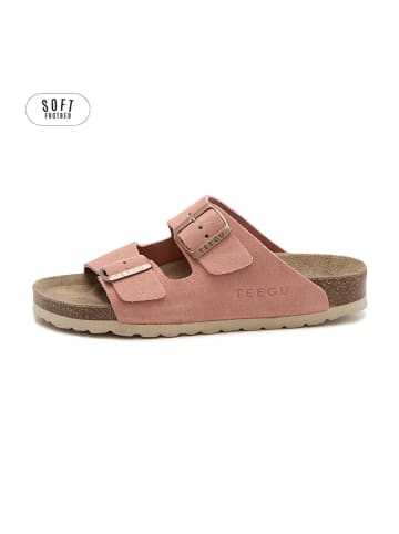 teegu Leren slippers lichtroze