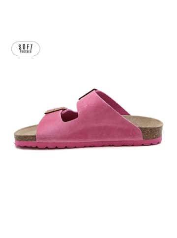teegu Leder-Pantoletten in Pink