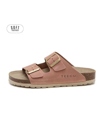 teegu Leder-Pantoletten in Rosa