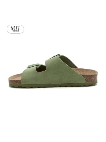 teegu Leren slippers groen