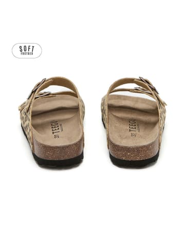 teegu Pantoletten in Beige/ Braun