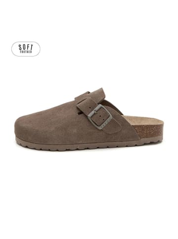 teegu Skórzane chodaki w kolorze brązowym