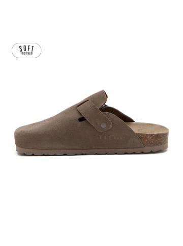 teegu Leder-Clogs in Braun