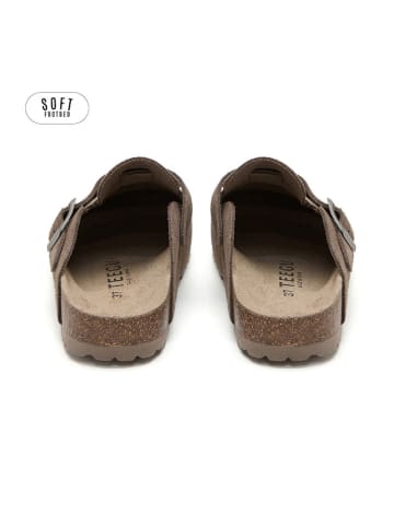 teegu Skórzane chodaki w kolorze brązowym