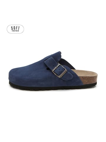 teegu Leder-Clogs in Dunkelblau