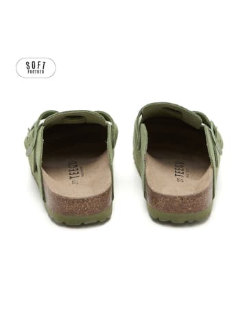 teegu Leren clogs groen