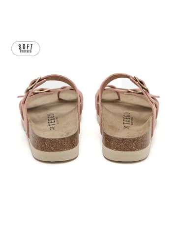 teegu Leder-Zehentrenner in Rosa