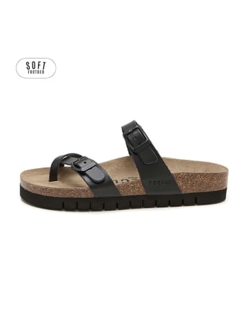 teegu Leren teenslippers zwart