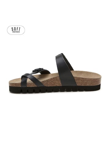 teegu Leren teenslippers zwart
