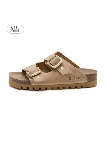 teegu Leren slippers lichtbruin