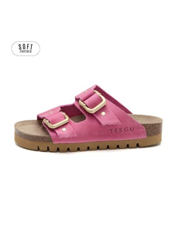 teegu Leren slippers roze