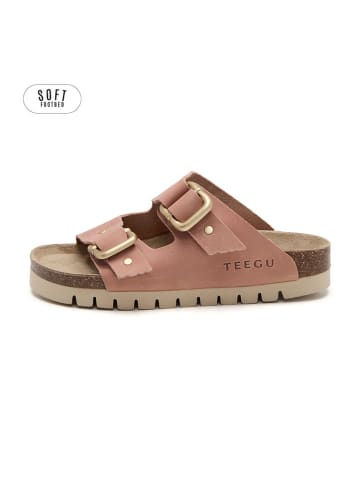 teegu Leren slippers lichtroze