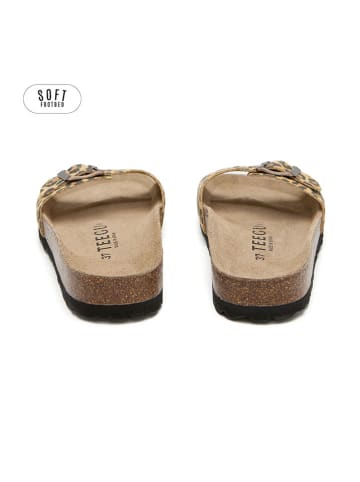 teegu Pantoletten in Beige/ Braun