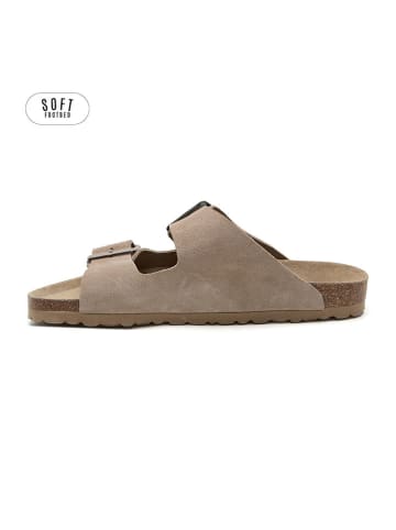 teegu Leren slippers lichtbruin