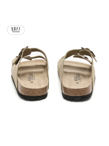 teegu Skórzane klapki w kolorze khaki