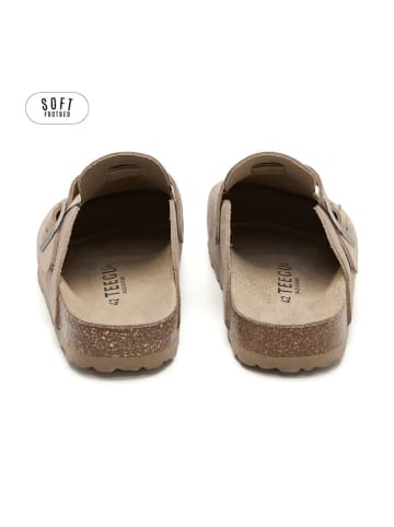 teegu Leder-Clogs in Braun