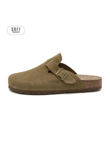 teegu Skórzane chodaki w kolorze khaki