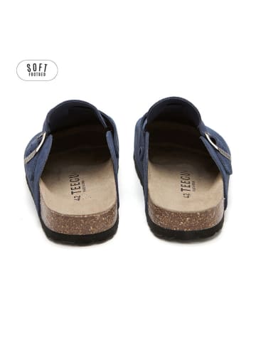 teegu Leren clogs donkerblauw
