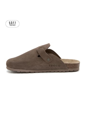 teegu Leder-Clogs in Braun
