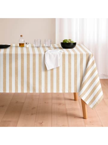 mint Deco Tischdecke "Basics Koda" in Weiß/ Senf