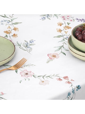 Mint Rugs Obrus "Floral Leia" w kolorze biało-zielono-jasnoróżowym