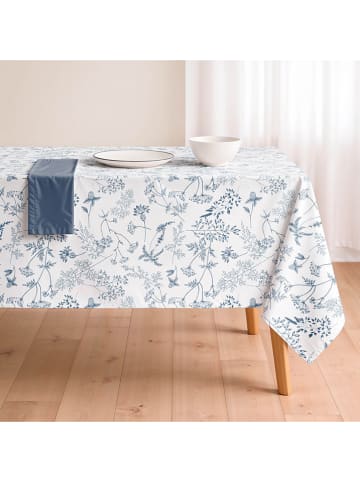 Mint Rugs Tischdecke "Floral Leire" in Weiß/ Blau
