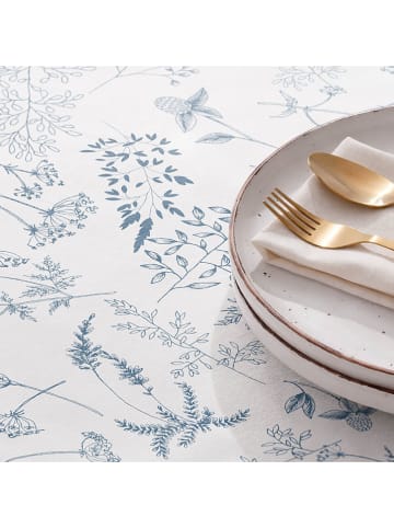 Mint Rugs Tafelkleed "Floral Leire" wit/blauw