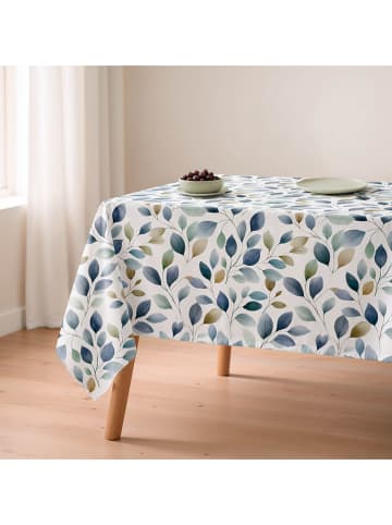 mint Deco Tischdecke "Floral Liam" in Weiß/ Grün
