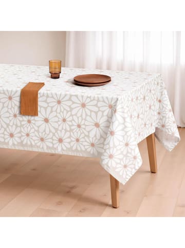 mint Deco Tafellaken "Floral Margarita" beige/wit