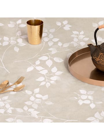 mint Deco Tischdecke "Floral Nara" in Beige/ Weiß