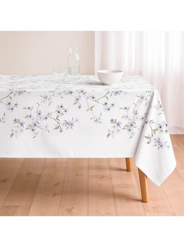 mint Deco Tafelkleed "Floral Zira" wit/paars