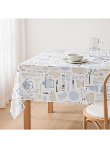 Mint Rugs Tischdecke "Cocina" in Weiß/ Grün/ Hellblau