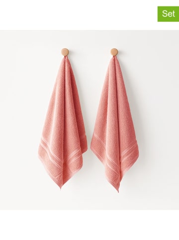 Mint Rugs 2-delige set: theedoeken koraalrood