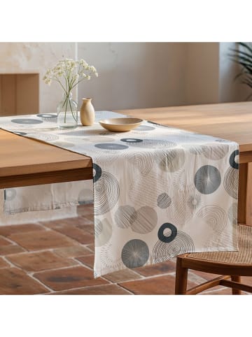 Mint Rugs Tafelloper "Caleb" wit/blauw/grijs