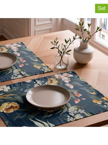 Mint Rugs 2-delige set: placemats "Kendra" donkerblauw - (L)50 x (B)40 cm