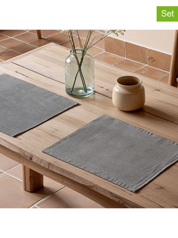 Mint Rugs 2-delige set: placemats "Indra" grijs - (L)50 x (B)40 cm