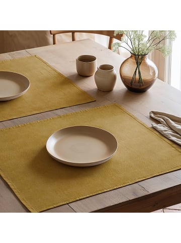 Mint Rugs 2-delige set: placemats "Indra" mosterdgeel - (L)50 x (B)40 cm
