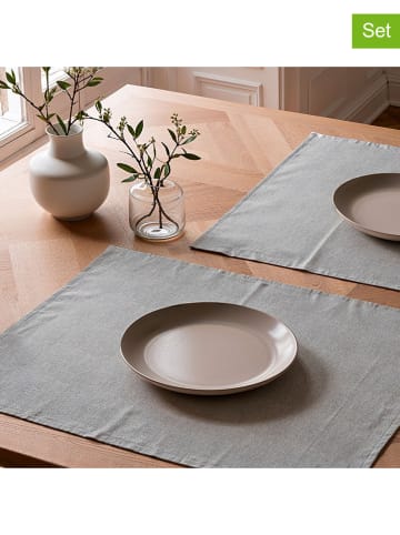 Mint Rugs 2-delige set: placemats "Indra" lichtgrijs - (L)50 x (B)40 cm