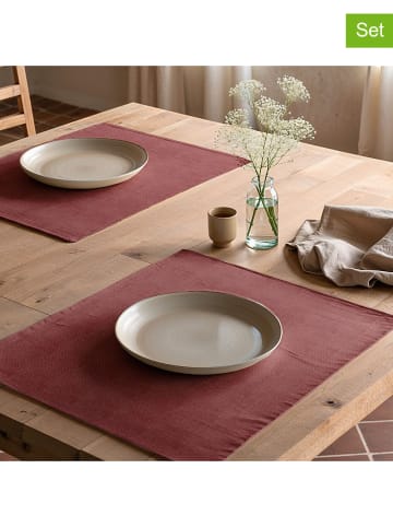 Mint Rugs 2-delige set: placemats "Indra" rood - (L)50 x (B)40 cm