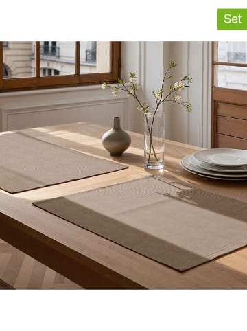 Mint Rugs 2-delige set: placemats "Indra" taupe - (L)50 x (B)40 cm