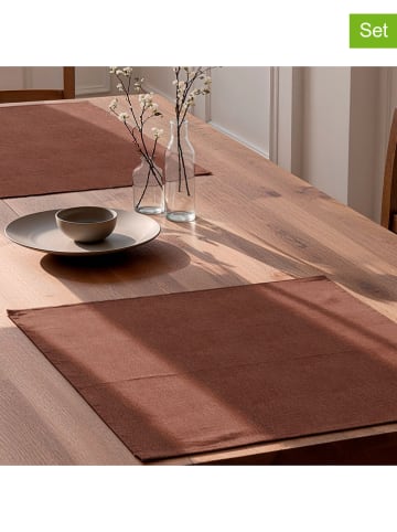 Mint Rugs 2-delige set: placemats "Indra" bruin - (L)50 x (B)40 cm