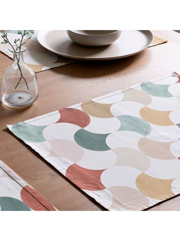 Mint Rugs 2-delige set: placemats "Miren" beige/blauw/bruin - (L)50 x (B)40 cm