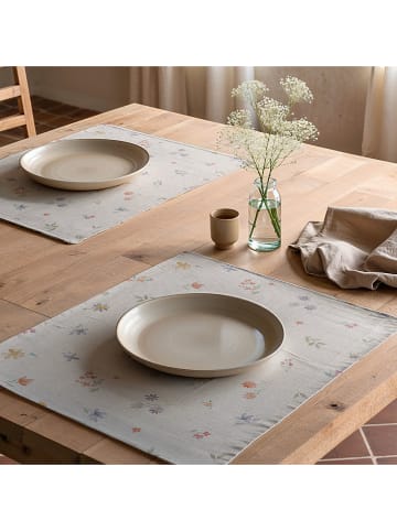 Mint Rugs 2-delige set: placemats "Shayla" crème/groen - (L)50 x (B)40 cm