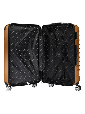 Canadian Peak 5tlg. Hardcase-Trolleyset "Shockeak" in Hellbraun