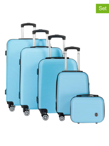 Canadian Peak 5tlg. Hardcase-Trolleyset "Solomuneak" in Hellblau