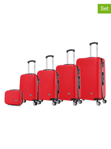 Canadian Peak 5tlg. Hardcase-Trolleyset "Solomuneak" in Rot