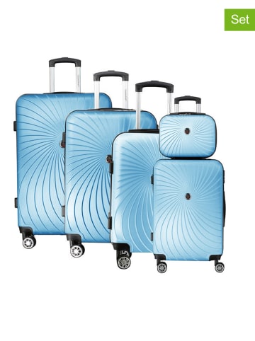 Canadian Peak 5tlg. Hardcase-Trolleyset "Sunlighteak" in Hellblau