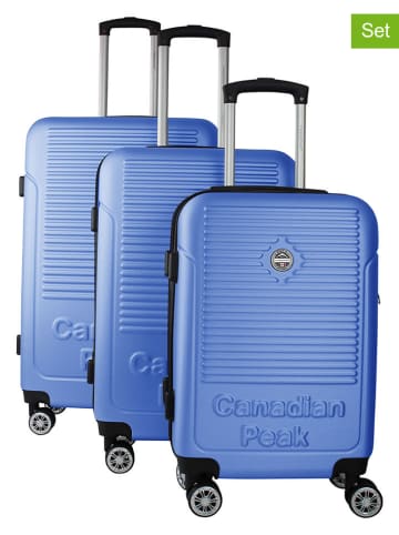 Canadian Peak 3tlg. Hardcase-Trolleyset "Santiagoeak" in Blau