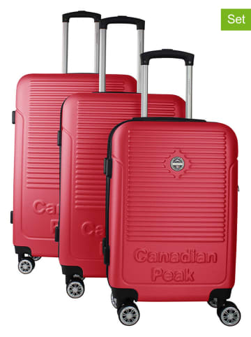Canadian Peak 3tlg. Hardcase-Trolleyset "Santiagoeak" in Rot