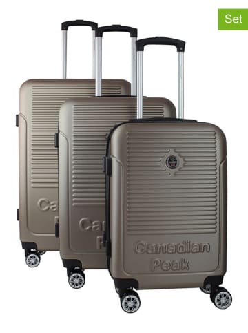 Canadian Peak 3tlg. Hardcase-Trolleyset "Santiegoeak" in Khaki